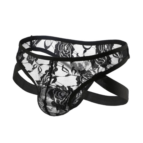 Elegant Floral Lace Underwear | Floral Lace Underwear - Black / S