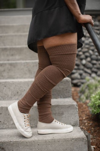Long Cuffable Scrunchable Socks | Dark Brown