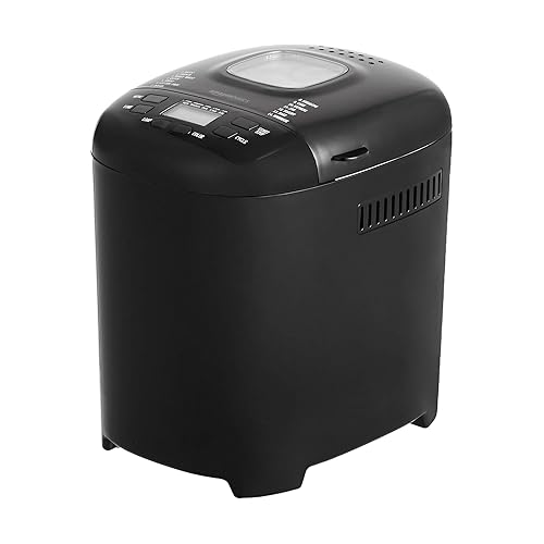 Amazon Basics Programmable Bread Maker, 2 Pound Non-Stick Automatic Bread Making Machine, With 14 Settings for Breads, Doughs, Gluten-Free Options and More, LCD Display, Black - Black