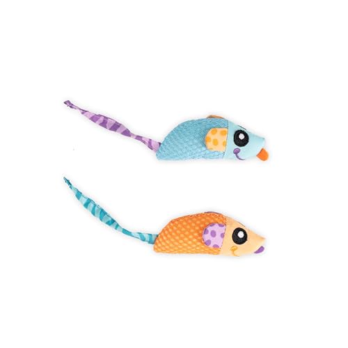 Catstages Catnip Chew Mice Dental Health Cat Toy - 2 Pack - Chew Mice