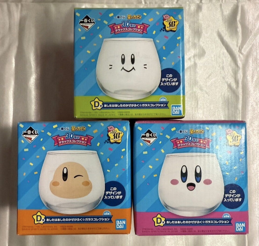 Kirby 30th Anniversary Deluxe Collection Glass Set - Ichiban Kuji (3 Glasses)