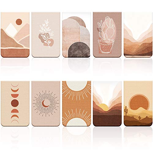 10 Pieces Magnetic Bookmarks Book Markers Sun Magnet Page Markers Assorted Inspirational Book Markers Set with Landscape for Students Teachers Reading - Sunset