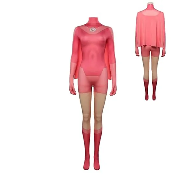 Boomtrader Atom Eve Cosplay Costume Adult Women Atom Eve Costume Halloween Party Cosplay Cloak Outfits - Medium - Pink