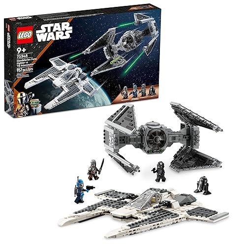 LEGO Star Wars Mandalorian Fang Fighter vs. TIE Interceptor 75348 Building Toy Set, Perfect Star Wars Gift for Fans Aged 9 and Up; with 3 Characters Including The Mandalorian - Standard Packaging