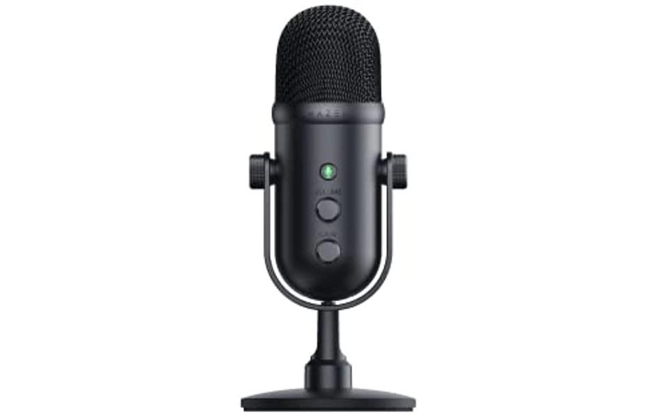 Razer Seiren V2 Pro - Microphone USB professionnel pour streamers (Microphone dynamique 30 mm, filtre passe-haut, limiteur de gain, monitoring du microphone) Noir