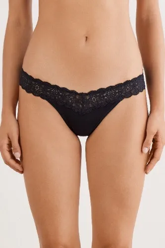 Lace and Cotton Brazilian Style Panties