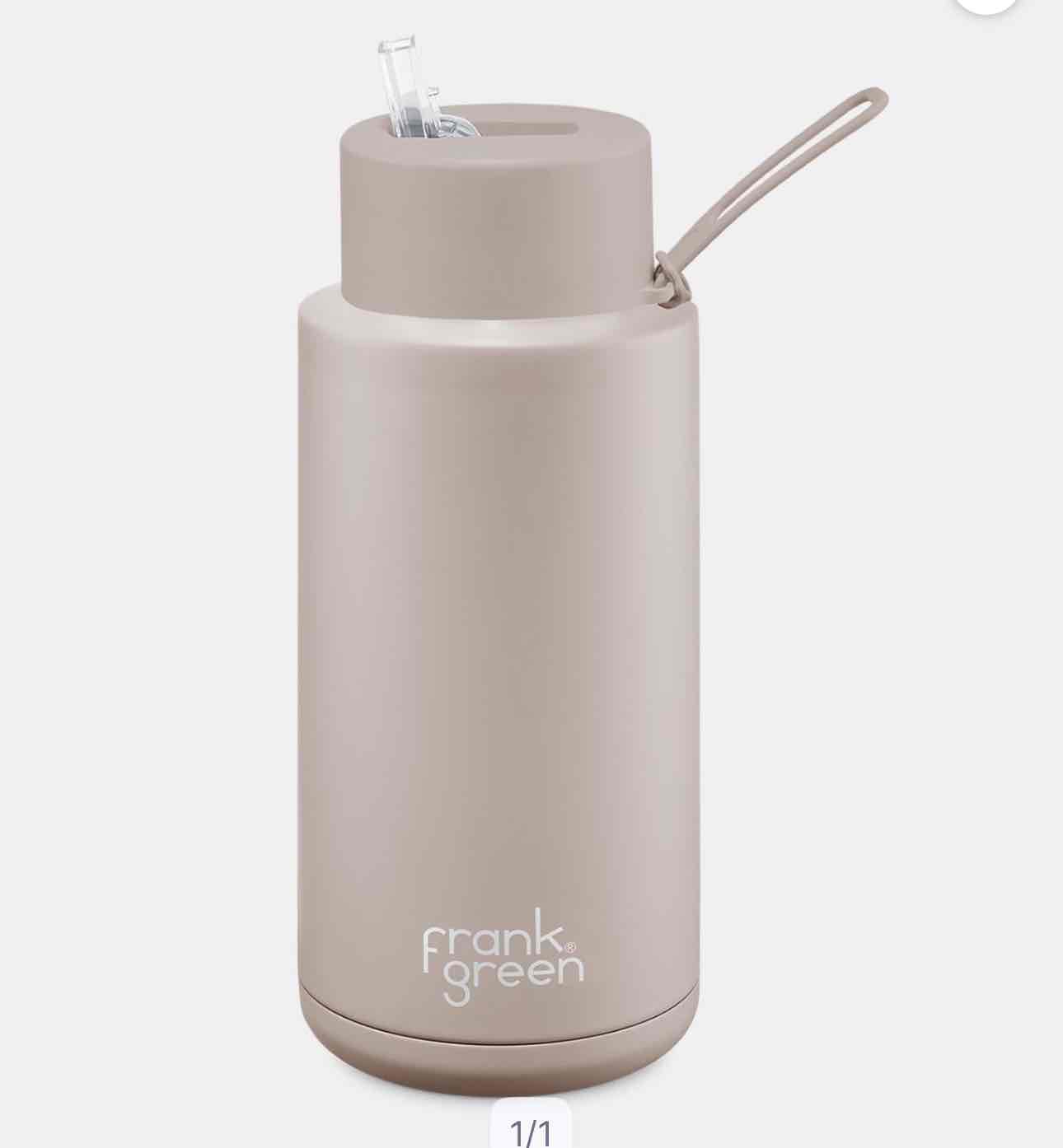 34oz Stainless Steel Ceramic Reusable Bottle with Straw Lid