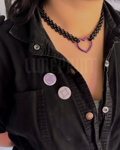 Gunmetal Purple Heart Bubble Choker | Default Title