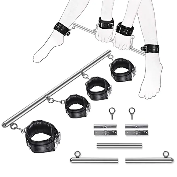 BDSM Bondage Restraints Couples Sex Toys, Bondage Restraints BDSM Toys with Adjustable Handcuffs, Spreader Bar Sex Adult Couple Toys, Sex Restraint Bondage Toys