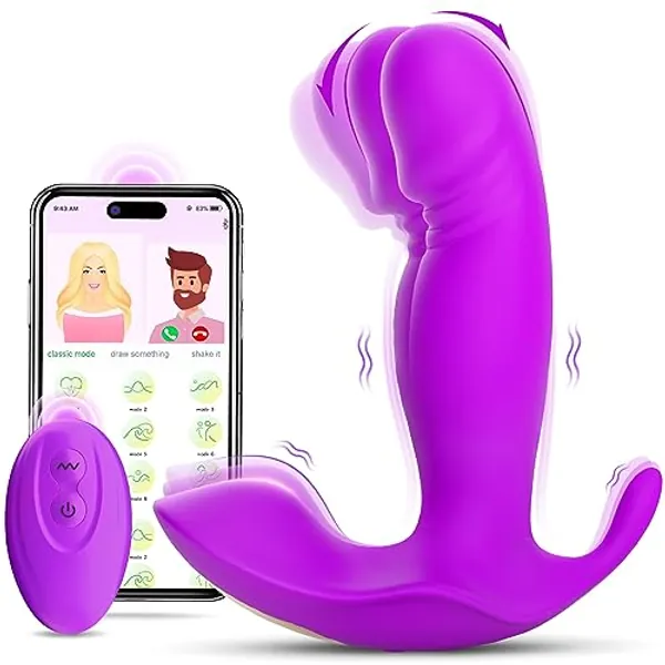 Wearable G Spot Dildos Vibrators Adult Sex Toys for Women or Men, App Remote Control Panty Mini Vibrator with 10 Quickly Wiggling & Vibrating Modes Panties Quite Rose Toy Sex Machine