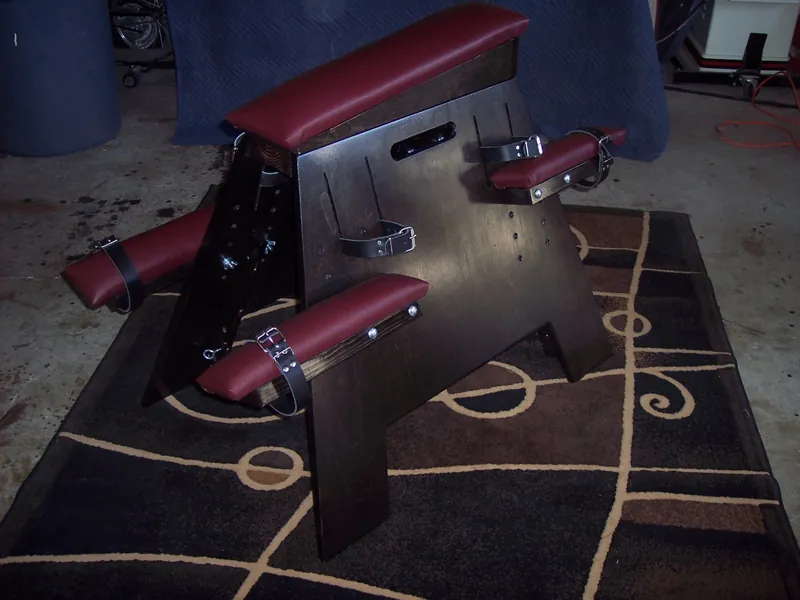 Spanking/Sex Furniture (BDSM Bench)- Ebony Finish w/ Burgundy padding