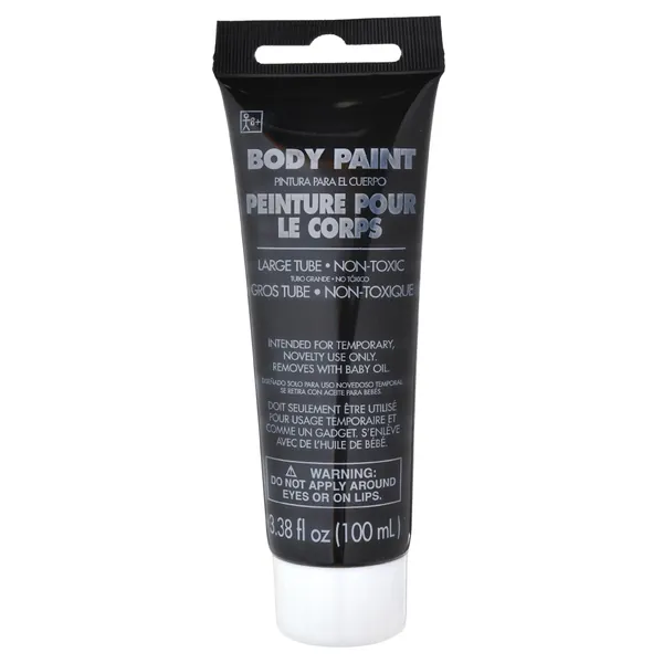 amscan Non Toxic Cream Based Full Body Paint, 3.4 oz, 1 ct., Black - Black