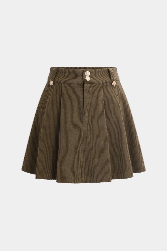 Pleated Mini Skirt | OLIVE / M
