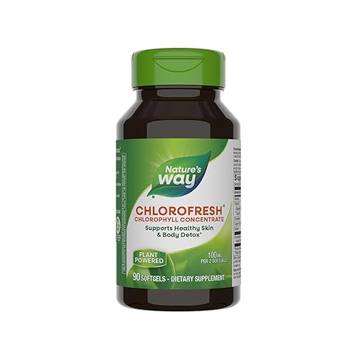 Nature’s Way Chlorofresh Chlorophyll Concentrate, Supports Detox Pathways*, Chlorophyllin Copper Complex, Supports Healthy Skin*, Internal Deodorant*, 90 Softgels (Packaging May Vary)