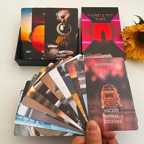 Jrskvaro What's The Vibe Oracle Cards Deck, Oracle Cards for Beginners, Oracle Deck Used for Career and Life Relationships, Twin Flame, Soulmate, Karmic Connection