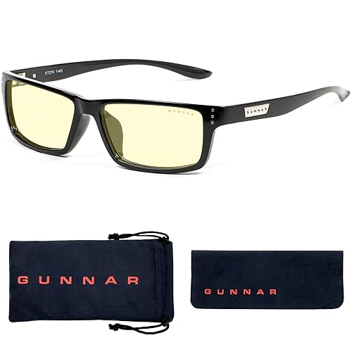 GUNNAR - Premium Gaming and Computer Glasses - Blocks Blue Light - Riot - Amber - Onyx