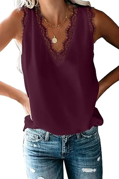 Lime Flare Women Dressy Lace Summer Tank Silky Cami Tops