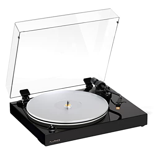 Fluance RT85N Turntable with Nagaoka MP-110 Cartridge, Acrylic Platter, Speed Control, and Vibration Isolation - Piano Black - Piano Black