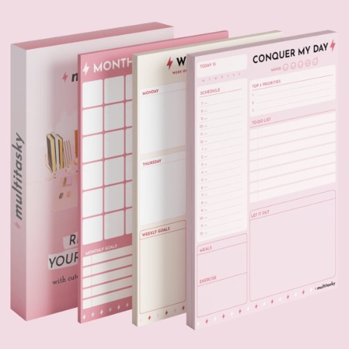 Conquer My Day Planner Sheets (Daily, Weekly & Monthly - A5 Planner Refills, Loose Leaf, 6-Month Supply)