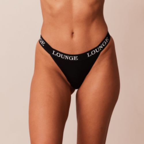 Bamboo Triangle Thong - All Black | S