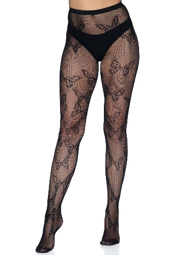 Butterfly Net Tights - One Size - Black