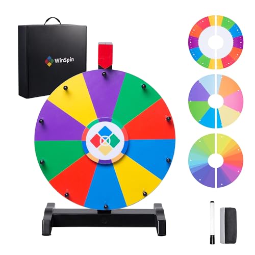 WinSpin 12" Spinning Wheel 26 Slots Educational Game Wheel for Math or Words Game Teaching Aid Editable Prize Wheel for Elementary Early Math Skills Homeschool Teaching - Words - 12 Inch