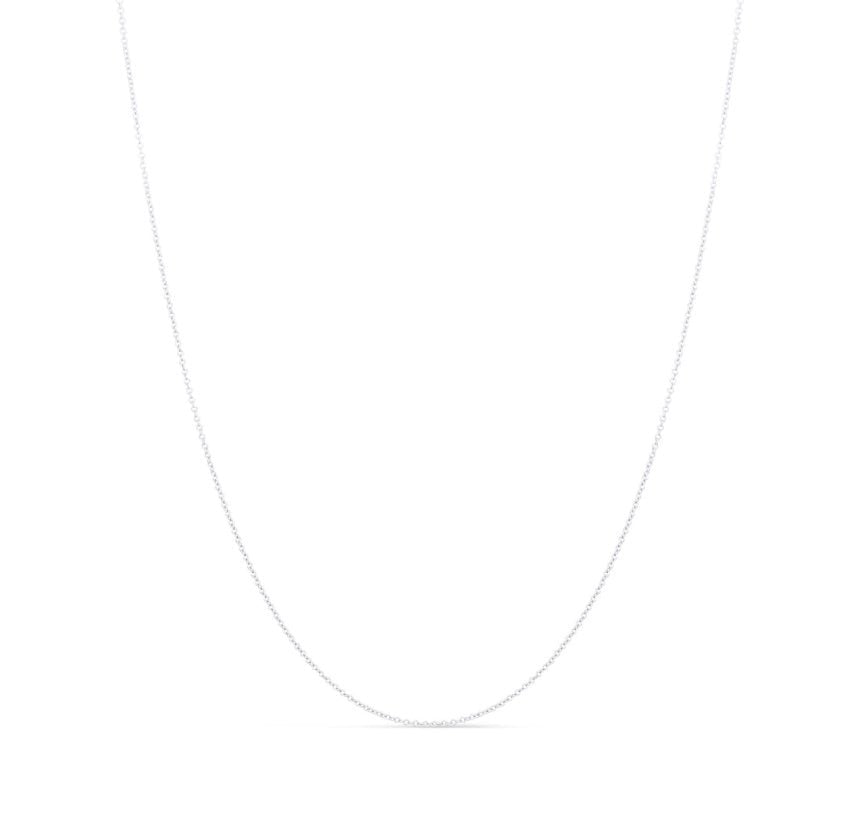 14K Gold Cable Link Chain - 14K White Gold / Necklace