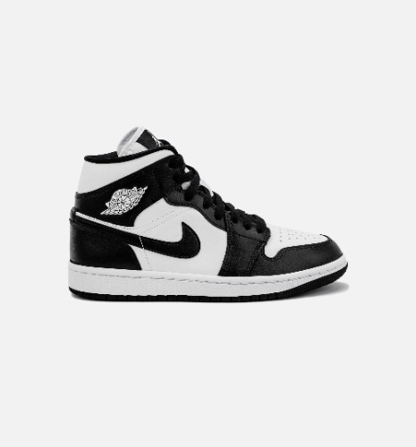 Air Jordan 1 Retro Mid Panda Womens Lifestyle Shoe - Black/White Free Shipping | 8