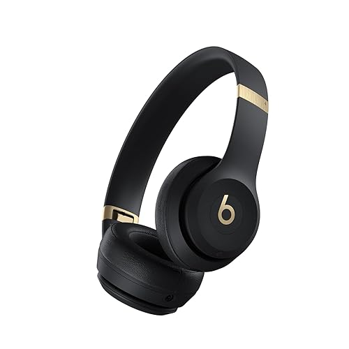 Beats Solo 4 - Wireless Bluetooth On-Ear Headphones, Apple & Android Compatible, Up to 50 Hours of Battery Life - Black & Gold - Black/Gold - Solo4 - Without AppleCare+