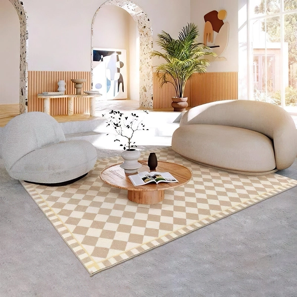 Checkerboard Living Room Rug