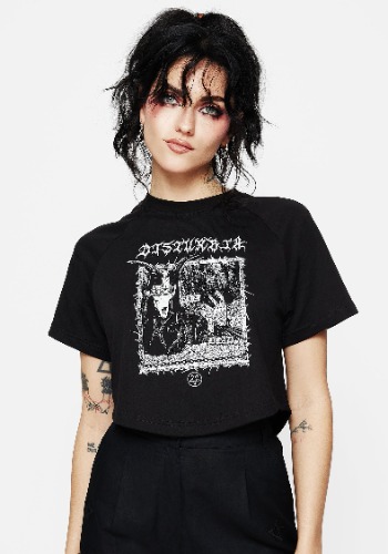 Raise the Dead Graphic Print Crop Tee | US 14