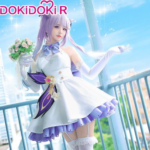 DokiDoki-R Game Genshin Impact Cosplay Keqing Wedding Dress | S-PRESALE