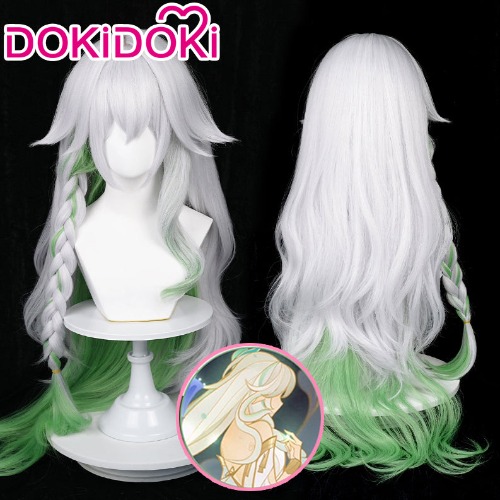 【Ready For Ship】DokiDoki Game Genshin Impact The Greater Lord Rukkhadevata cosplay wig Curls Nahida | Nahida