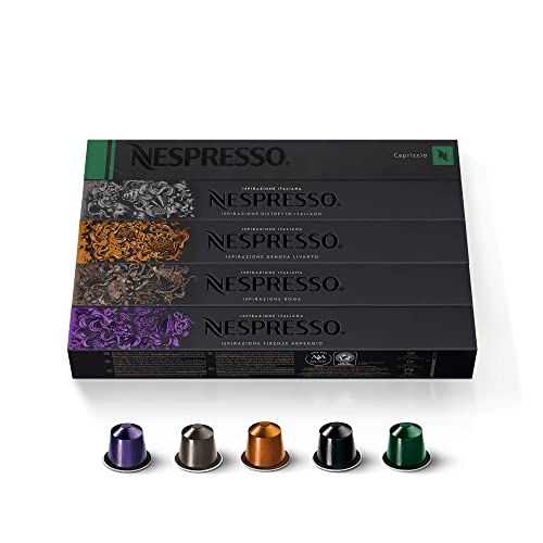 Nespresso Capsules OriginalLine,Ispirazione Variety Pack, Medium & Dark Roast Espresso Coffee, Espresso Coffee Pods, Brews 1.35oz 10 Count (Pack of 5) - Ispirazione Variety Pack