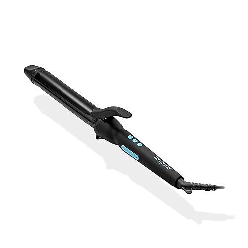 Bio Ionic Long Barrel Styler, .75", 1", 1.25", 1.5" Curling Iron with Moisture Heat Technology & NanoIonic MX, Versatile Curling Wand with Adjustable Heat Settings, Hair Curler with 2" Extended Barrel - Black - 1.25 Inch