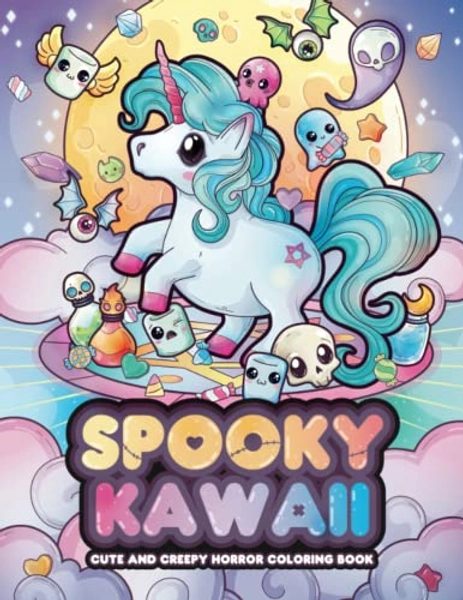 Spooky Kawaii Cute and Creepy Horror Coloring Book: Pastel Goth & Horror Chibi Coloring Pages for Stress Relief and Relaxation (Cute Horror)