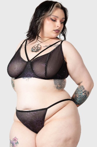 Garnetta Strappy Panty [PLUS] - 4XL / Black / 95%POLYESTER 5%ELASTANE