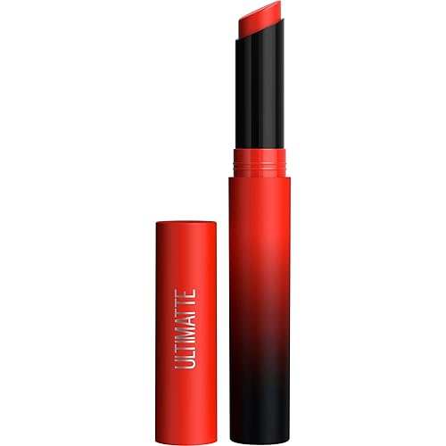 Maybelline New York Color Sensational Ultimatte Lipstick-Lightweight Comfortable Lip Color with Intense Color Pigment/Soft Powder, 299 MORE SCARLET, 0.04 Oz - More Scarlet