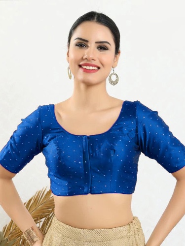 Silk Saree Blouse | Navy /