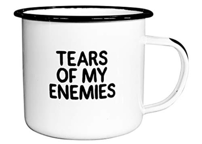 TEARS OF MY ENEMIES | Enamel Coffee Mug | Perfect for Sarcastic Men, Women, Fathers, Boyfriends, Sons, Military, and Coworkers | Cool Birthday, Valentines, Christmas, and Fathers Day Gift - Tears of My Enemies