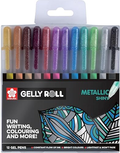 SAKURA Gelly Roll Metallic Shiny, Pack Of 12 Pens - 1 - 12 count (Pack of 1)