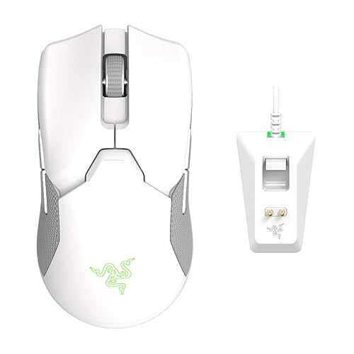 Razer Viper Ultimate Lightweight Wireless Gaming Mouse & RGB Charging Dock: Hyperspeed Wireless Technology - 20K DPI Optical Sensor - 74g Lightweight - 70 Hr Battery - Mercury White - Mercury White - Mouse + Dock