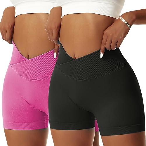 Pink + Black Bubble Butt Workout Shorts