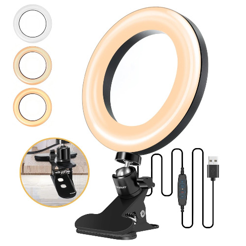 Ring Light Stand Clipon, 2-in-1 LED
