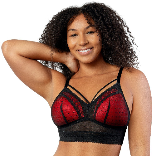 Mia Dot Wire-Free Bralette - Black - 36 / US K - UK H