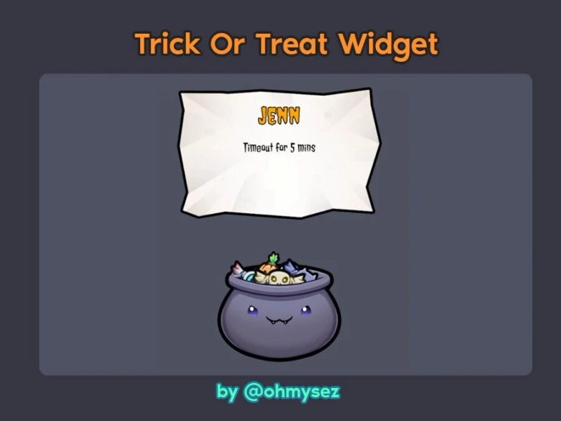 Halloween Trick Or Treat Stream Widget - Animated Cauldron - Twitch YouTube and Kick