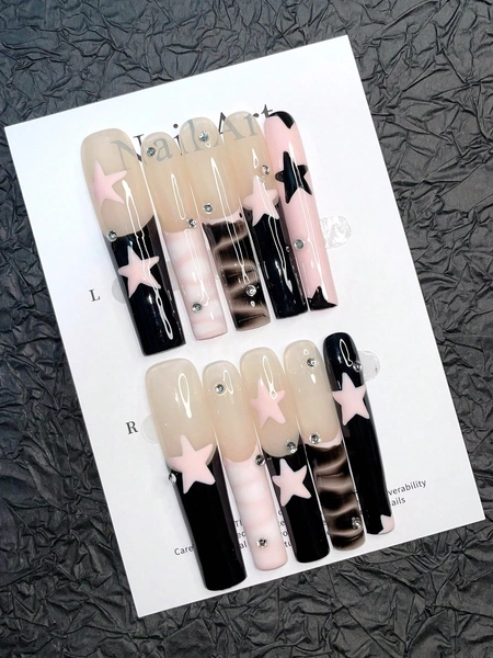 Extra Long Nails Y2K French Style Nails