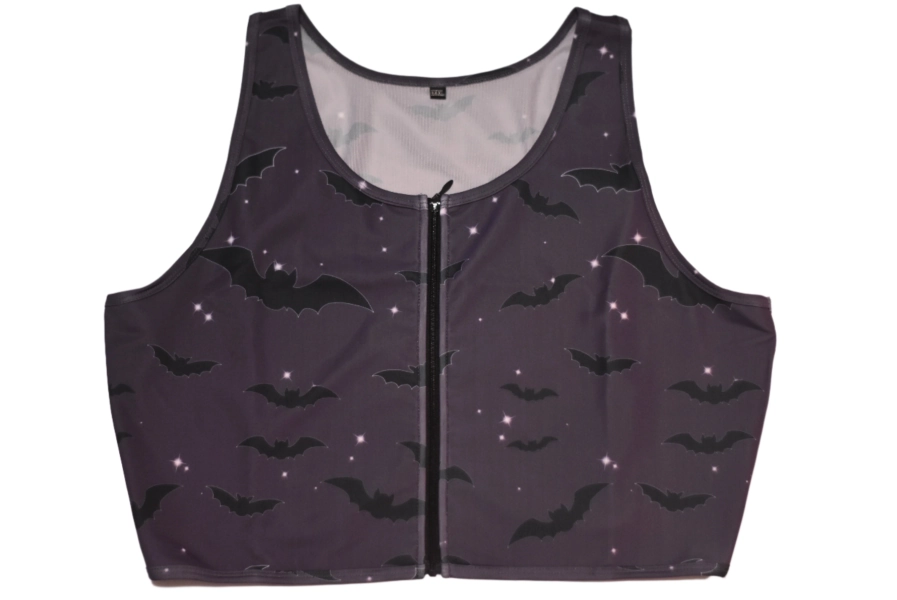 Bat Zippered Crop Top Binder