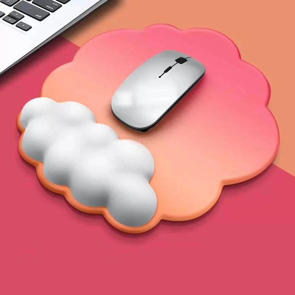 Cloud Mouse Pad with Wrist Support Cute Mousepad Wrist Rest - Red