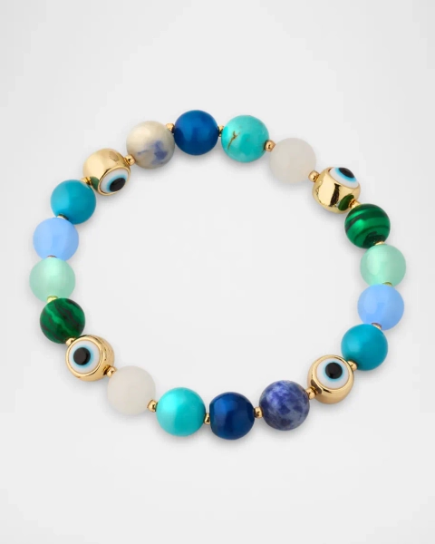 Evil Eye Semi-Precious Stretch Bracelet